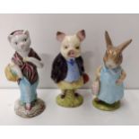 (3) Beswick Beatrix Potter figures: 'Susan' 1983, Pigling Bland' & 'Mrs Flopsy Bunny' 1965.