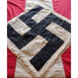 WWII Hitler Youth flag. Large size H:90 x L:160 cm, double sided and featuring sewn-on Hitler