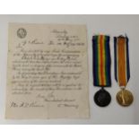 WWI British War Medal and Victory Medal  awarded to Goronwy Owen Roberts, Telegraphist, Mersey Z/