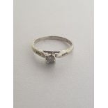 White gold diamond set ring featuring diamond set shank. Total weight: 1.3g size K Shipping Group (