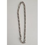 .925 silver link necklace. Weight: 33.5g, Length: 45cm. Collection only. Shipping Group (A).