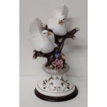 Capodimonte figure of two doves on a branch. Shipping Group (A).