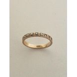 9ct rose gold stone set ring, size N,1.5g.