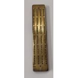 Very heavy brass cribbage score board. Shipping Group (A).