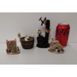 Collectable Leonardo figures and Lilliput houses with original boxes. Shipping Group (A).