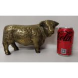Heavy brass bull figure. Shipping Group (A).