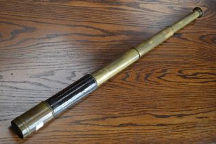 An early 20th century three draw brass telescope, no.28229, by Ross London