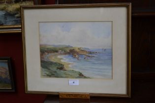 Ethel Knight, On the Yorkshire Coast, signed and dated 1909, watercolour, 28cm x 22cm, framed