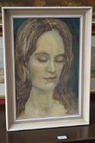 K Bosworth (20th century) Portrait of a Girl signed, oil on hardboard, 44cm x 28.5cm