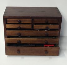 Vintage engineers wooden multi-drawer tool chest and contents. Collection only.