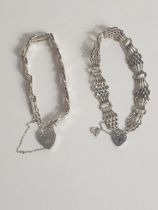 (2) silver gate link bracelets. Shipping Group (A).