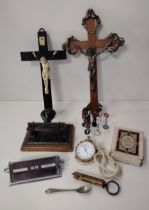 Selection of collectable items to include perpetual calendar, religious items, etc.. Collection