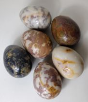 6 large collectable mineral/agate eggs. Collection only.