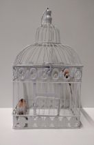 Ornate metal bird cage standing 52c. Collection only.