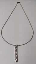 .925 silver and crystal pendant necklace. Shipping Group (A).