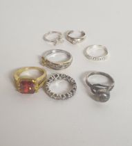 (6) Silver dress rings. Shipping Group (A).