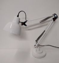 Two-step angle poise lamp in white factory finish. Collection only.