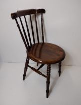 A fine quality, early c20th stick back side chair. Collection only.