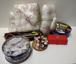 Large assortment of haberdashery items to include new balls of wool. Shipping Group (A).