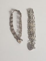 (2) silver gate link bracelets. Shipping Group (A).