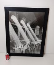 Hal Morey: 'Sun Beams Into Grand Central Station’ - Art print New York, circa 1930. Frame size 90x72