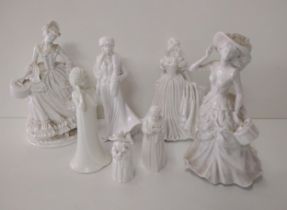 7 Royal Worcester style figurines. Collection only.