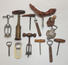 Quantity of vintage corkscrews and bottle openers. Shipping Group (A).