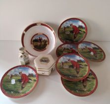 Royal Worcester golfing themed chinaware some being seconds. Collection only.