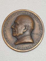 Large bronze medallion, Richard Burbridge Bart CBE, chairman of Harrods 1945-59. Shipping Group (A).