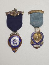 (2) silver hallmarked Masonic medals, dated 1910 and 1925. Shipping Group (A).