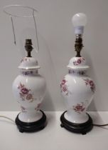 Pair of table lamps standing 40cm. Collection only.