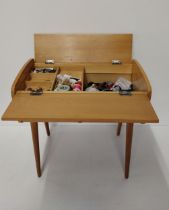 Freestanding wooden sewing box. Collection only.