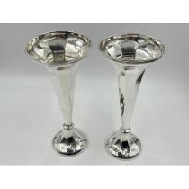 Pair of Thomas Edward Atkins silver weighted vases hallmarked Birmingham 1911 - approx weight