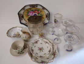 Assorted china and glassware including Belleek. Collection only.