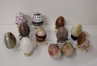 Collectable mineral/agate eggs. Collection only.