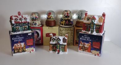 Christmas themed items including snow globes. Shipping Group (A).