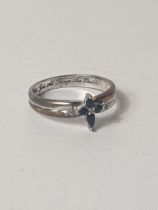 .925 silver ring, size T. Inscribed 'With God all Things are Possible'. Shipping Group (A).