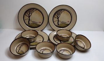 10 pieces of Denby in the 'Savoy' pattern. Collection only.