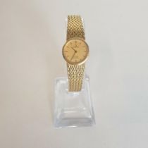 Omega Du Ville ladies gold-plated quartz wrist watch. Shipping Group (A).