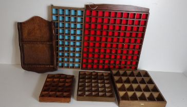 Wooden thimble display cases (6). Shipping Group (A).