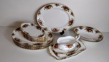 18 pieces of Royal Albert in the 'Old Country Rose' pattern. Collection only.