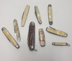 Collection of 9 penknives. Shipping Group (A).