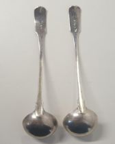 Pair of small Scottish silver fiddle pattern toddy ladles circa 1824, possibly John Chisholm.