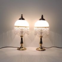 Pair of Art Deco style table lamps, H:36 cm. Working order. Collection only.