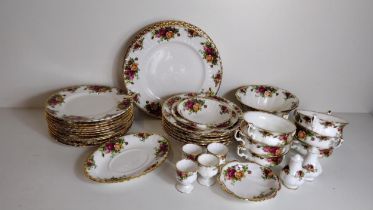 68 pieces of Royal Albert in the 'Old Country Rose' pattern. Collection only.