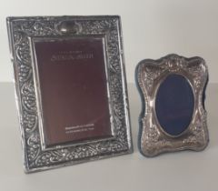 2 hallmarked sterling silver photo frames, approx. gross weight 335g. Shipping Group (A).