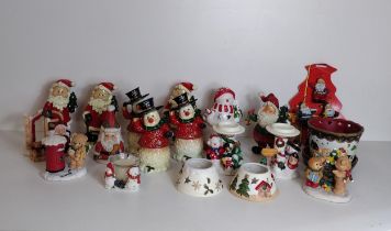 Quantity of Christmas themed ceramic items. Shipping Group (C).