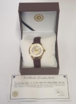 First World War Kings Shilling 100 Years Commemorative Watch. Gold-plated with leather strap.