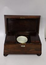 Mahogany tea caddy. Shipping Group (A).