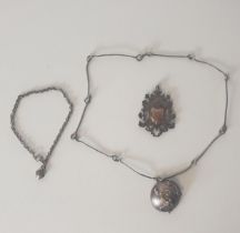 3 silver items including a commissioned .925 silver necklace. Shipping Group (A).